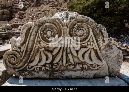 Marble Reliefs in Ephesus historische antike Stadt, in Selcuk, Izmir, Türkei. Stockfoto