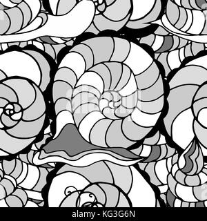Doodle nahtlose Muster der Schnecke. Kann für malbuch Design verwendet werden, für Gewebe Textildruck Design, für roll Wallpaper Stock Vektor