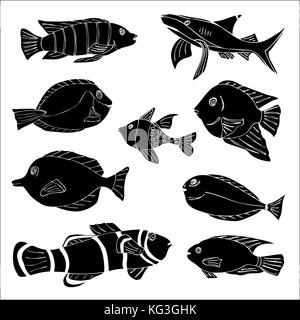 Skizze von Seefisch. Vector Illustration Bild Stock Vektor