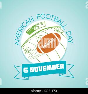 Kalender für jeden Tag am 6. November. Grußkarte. Urlaub - American football Tag. Symbol in der linearen Stil Stock Vektor