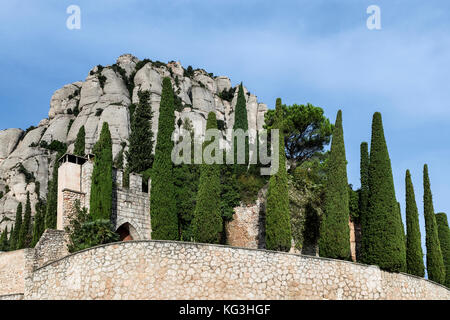 Kloster Santa Maria de Montserrat, Monistrol de Montserrat, Katalonien, Spanien. Stockfoto