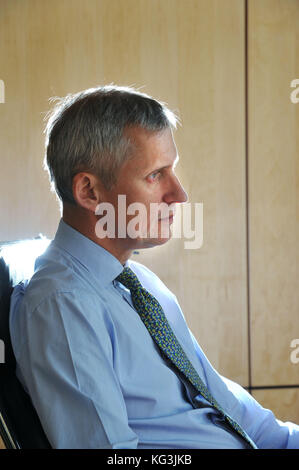 Eingehende Finanzgebaren Behörde Hauptgeschäftsführer Martin Wheatley in ihren Büros in Canary Wharf fotografiert. Foto von Michael Walter/Troika Stockfoto