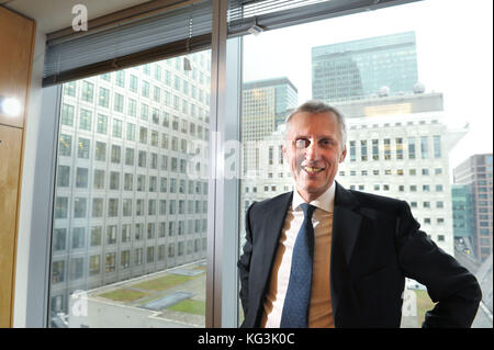 Martin Wheatley CEO der finanziellen Durchführung Behörde [FCA] fotografiert in ihren Büros in Canary Wharf, London. Foto von Michael Walter/Troika Stockfoto