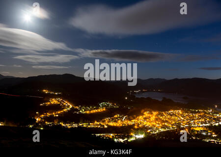 Nacht in Keswick aus latrigg Lake District Stockfoto