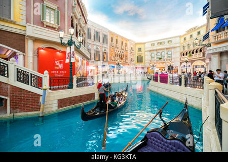 Macao (Macau), China - Oktober 15, 2017: Das Venetian Macau Innenansicht. Macau ist Das spielende Kapital von Asien. Stockfoto