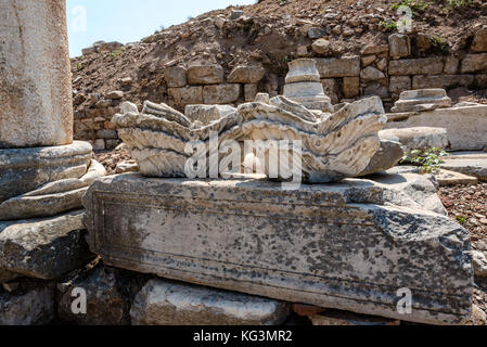 Marble Reliefs in Ephesus historische antike Stadt, in Selcuk, Izmir, Türkei. Stockfoto