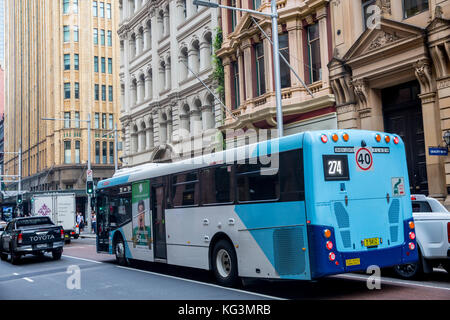 Sydney Bus Busse in der York Street, Sydney, Australien Stockfoto