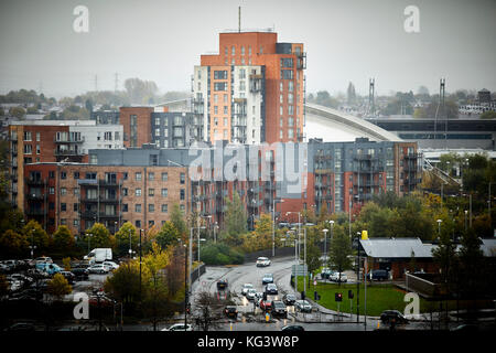 Manchester Sportcity moderne Wohnung Entwicklung komplex in Clayton Stockfoto