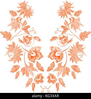 Florale Muster, Ausschnitt Designs. Vector Illustration Hand gezeichnet. fantasy Blumen Stickmuster. Stock Vektor