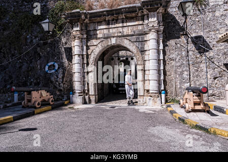 Die neue Festung von Korfu wurde zwischen 1576 und 1645 und viele Gebäude wurden abgerissen, um genug Material, um die Festung zu errichten Stockfoto