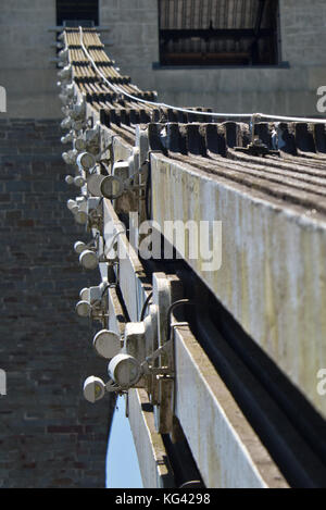 Eine Nahaufnahme der Ketten Unterstützung Isambard Kingdom Brunels Clifton Suspension Bridge Stockfoto