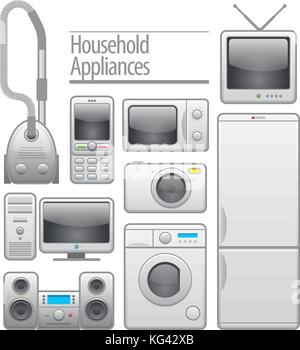Haushaltsgeräte. Vektor Icon Set Stock Vektor