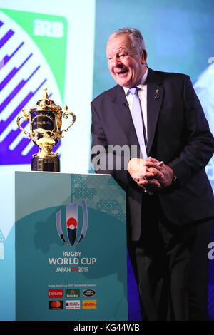 Tokio, Japan. November 2017. Bill Beaumont Rugby : das Organisationskomitee der Rugby-Weltmeisterschaft 2019 gab den Spielplan der Rugby-Weltmeisterschaft 2019 Japan in Tokio bekannt. Quelle: Naoki Nishimura/AFLO/Alamy Live News Stockfoto