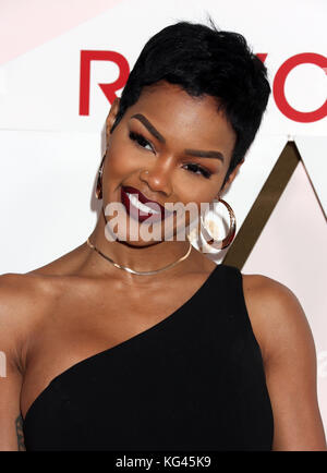 Hollywood, Ca. Nov. 2017. Teyana Taylor, am 2. November 2017 im #Revolveawards im Dream Hotel In Hollywood, Kalifornien. Kredit: Faye Sadou/Media Punch/Alamy Live News Stockfoto