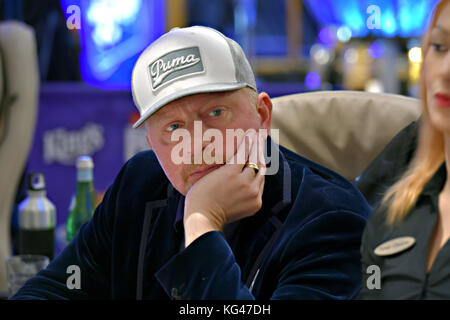 Ehemalige Tennisspieler Boris Becker Poker während der World Series of Poker Europe bei der King's Casino in rozvadov, tschechische Republik, November 3, 2017 spielt. (Ctk photo/Goran kubes) Stockfoto