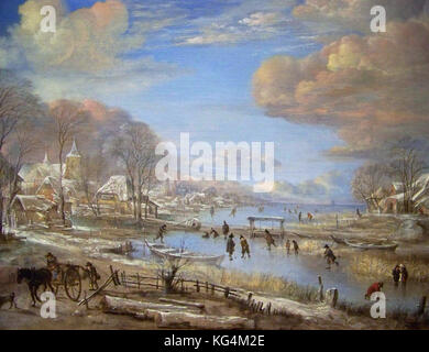 Aert van der Neer Winterlandschaft Stockfoto