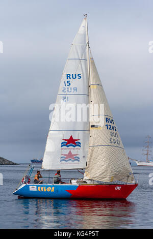 Regatta für Peter der Große Golf Cup - segelte Boat Race in Wladiwostok, Russland Stockfoto