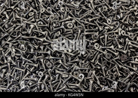 Vorlage Hintergrund withblack oxidiert selbstschneidende Schrauben auf weißem Hintergrund Stockfoto