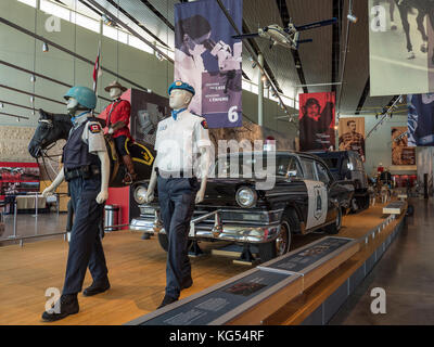 Anzeige innerhalb der RCMP Heritage Centre, Regina, Saskatchewan, Kanada. Stockfoto