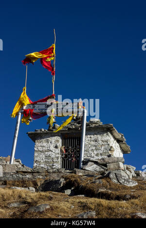 Chandrashila ist Gipfel der Tungnath. Wörtlich bedeutet es "Moon Rock'. Es in einer Höhe von über 4.000 Meter über dem Meeresspiegel, Uttarakhand Stockfoto