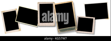 Real sechs Leer alte Bilder, clipping path für Innen, vintage Frame Stockfoto