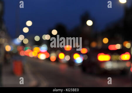 Blur concepte Lichteffekt der Hauptverkehrszeit Staus in York Place brighton Großbritannien Stockfoto