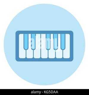 Piano keys Symbol auf blauem Hintergrund Stock Vektor