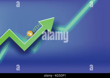 Papier Kunst der Grafik Wirtschaftswachstum Konzept Idee, Vector, Finanzen, Geld Stock Vektor