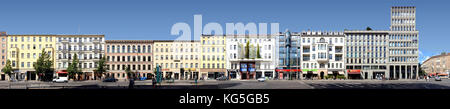 Berlin, Mitte, Friedrichstraße, Nordseite der Spree, in linearer Darstellung, Streetline multiperspektivische photographieim Detail werden einige Straßenbahndrähte wegen der Bildkomposition geschnitten. Stockfoto