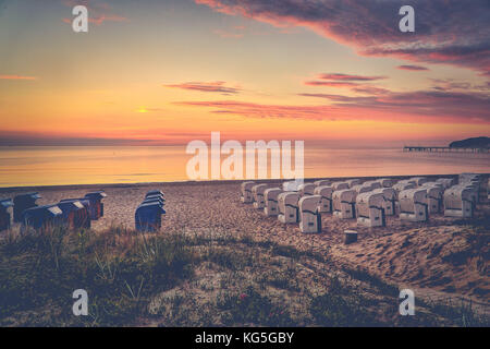 Sonnenaufgang in Binz Stockfoto