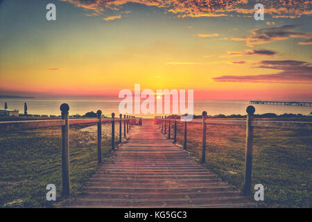 Sonnenaufgang über Binz Stockfoto