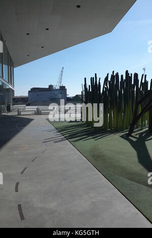 Aarhus, Dokk1 - die größte Bibliothek Skandinaviens, Architekturdetail Stockfoto