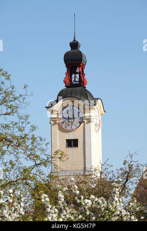 Uhrenturm, Neues Schloss, Bayerisches Armeemuseum, Ingolstadt, Oberbayern, Bayern, Deutschland, Europa Stockfoto