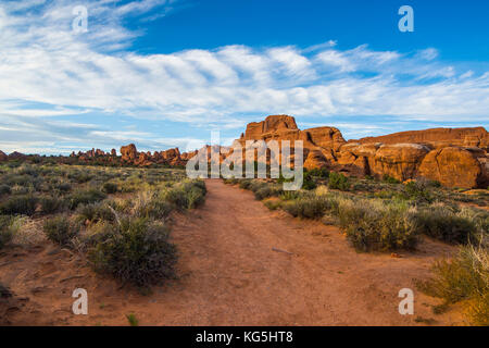 Feuerofen ein Labyrinth wie Passage, Arches National Park, Utah, USA Stockfoto