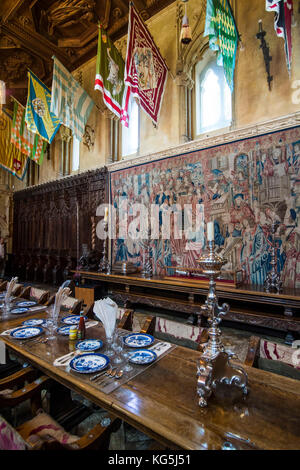 Speisesaal des Hearst Castle, Big Sur, Kalifornien, USA Stockfoto