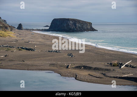 Russian River in den Pazifik, Nord Kalifornien, USA Stockfoto