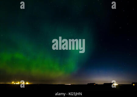 Aurora borealis oder Nordlicht, Reykjavik, Island Stockfoto
