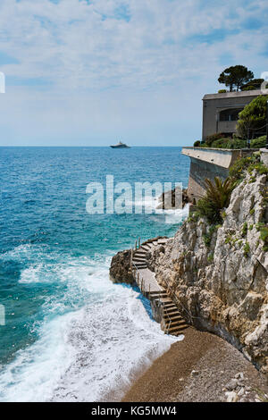 Sommer Tag in Monte Carlo Beach, Monaco, Fürstentum Monaco, Cote d'Azur, Côte d'Azur, Südfrankreich, Westeuropa, Europa, Stockfoto