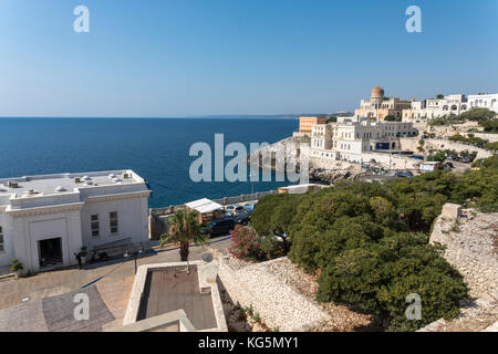Blick auf Santa Cesarea Terme Village, Lecce, Apulien, Italien Stockfoto