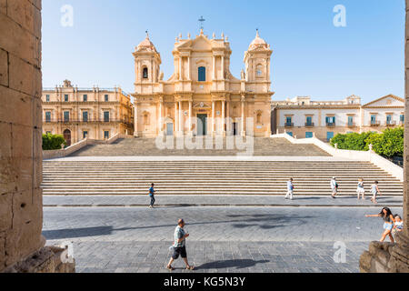 Kathedrale Basilika St. Nikolaus Europa, Italien, Sizilien Region, Noto Bezirk Stockfoto