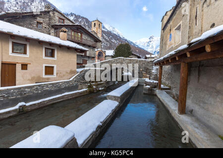 Val Varaita, Dorf Chianale, Cuneo, Piemont, Italien Stockfoto