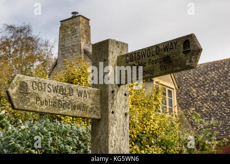 Cotswold Way Wegweiser Stockfoto