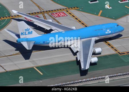 Klm Boeing 747-400 ph-Bfr in Los Angeles Stockfoto