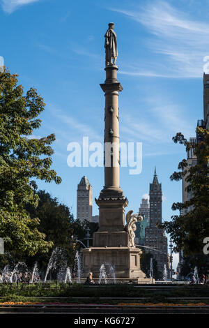 Christoph Kolumbus Denkmal, Columbus Circle, NYC Stockfoto