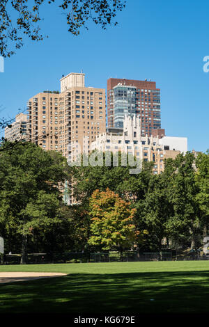 New York City Skyline gesehen vom Central Park, New York City, USA Stockfoto