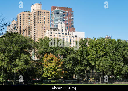 New York City Skyline gesehen vom Central Park, New York City, USA Stockfoto