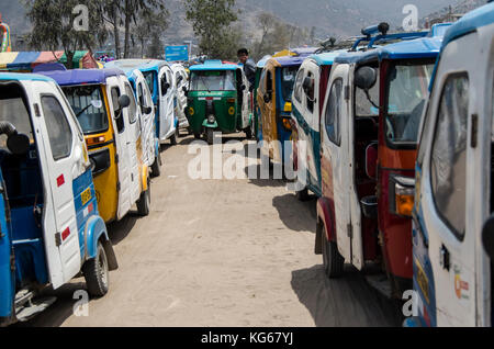 Transport in Mototaxi, Lima, Peru. Stockfoto