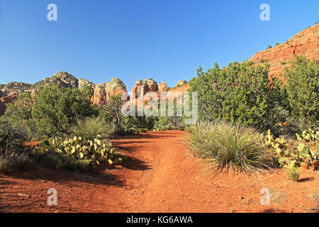 Wanderweg und Red Rock Formation im Sedona Arizona Stockfoto