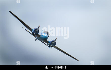 Avro Anson zweites Kampfflugzeug für die Ausbildung und Patrouille im zweiten Weltkrieg auf der Scampton Air Show, 10. September 2017. Stockfoto
