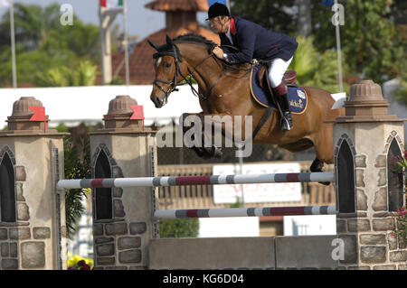 Robert Smith (GBR), Gerry McGuire, Winter Equestrian Festival, Wellington, Florida, März 2007. Stockfoto